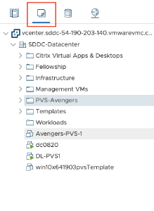 Visualização de VM e modelo