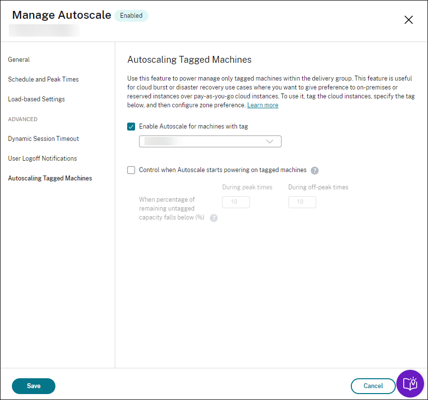 Control when Autoscale starts powering on tagged machines