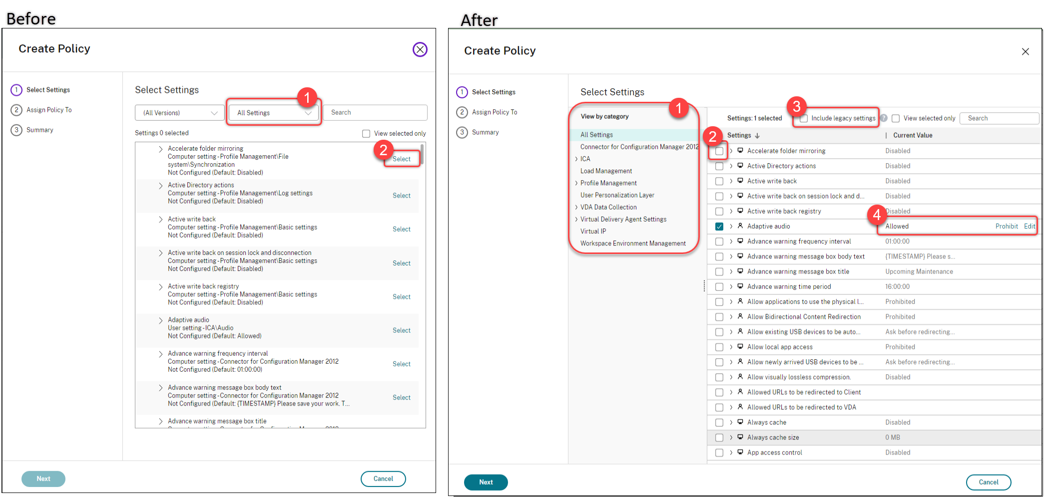 Improvements to create policies