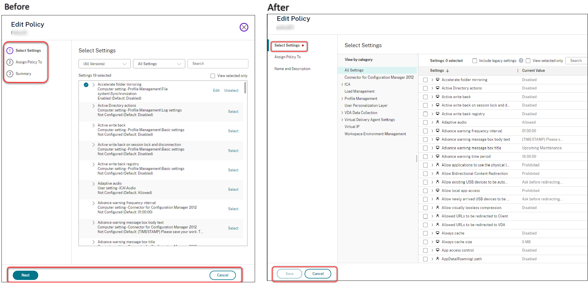 Improvements to edit policies