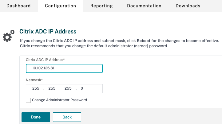 IP-Adresse der ADC-Verwaltung