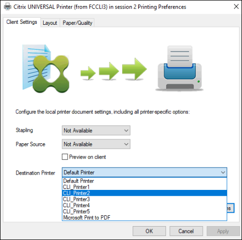 citrix universal printer print dialog