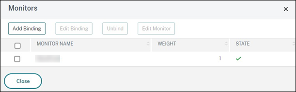 モニターがリスト表示されているMonitor画面のスクリーンショット