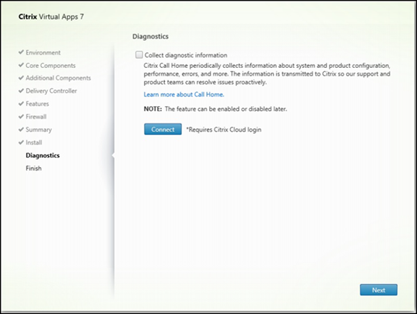 Page Diagnostics du programme d'installation de VDA