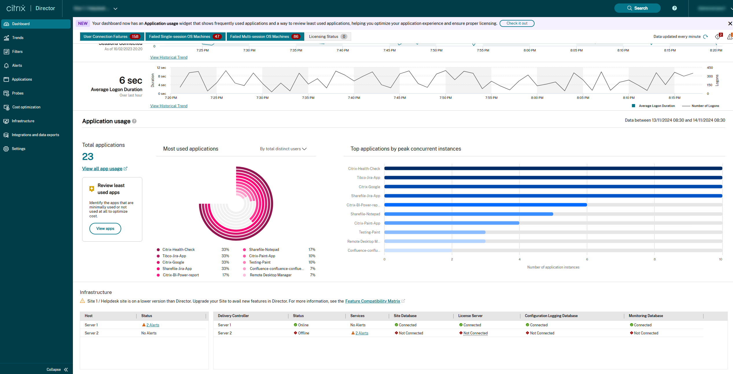 Application monitoring