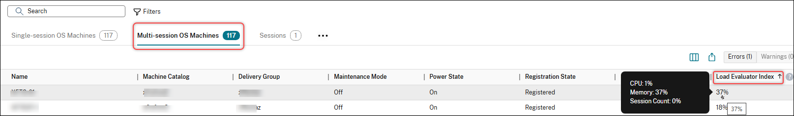 Load evaluator index in search results