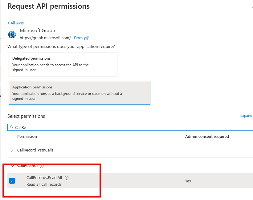 Microsoft graph permissions