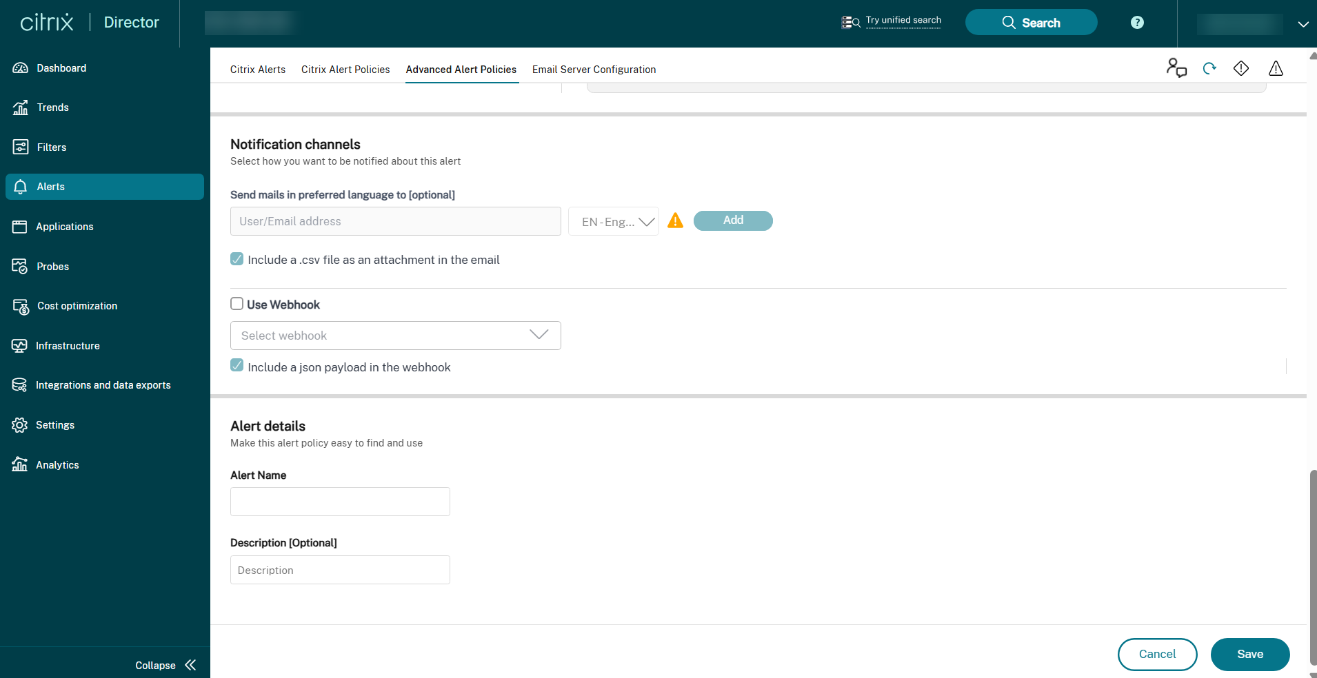 Enhanced alert advanced