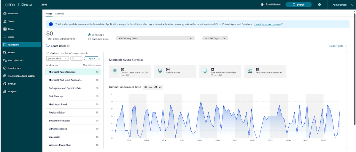 Applications tab- local-published