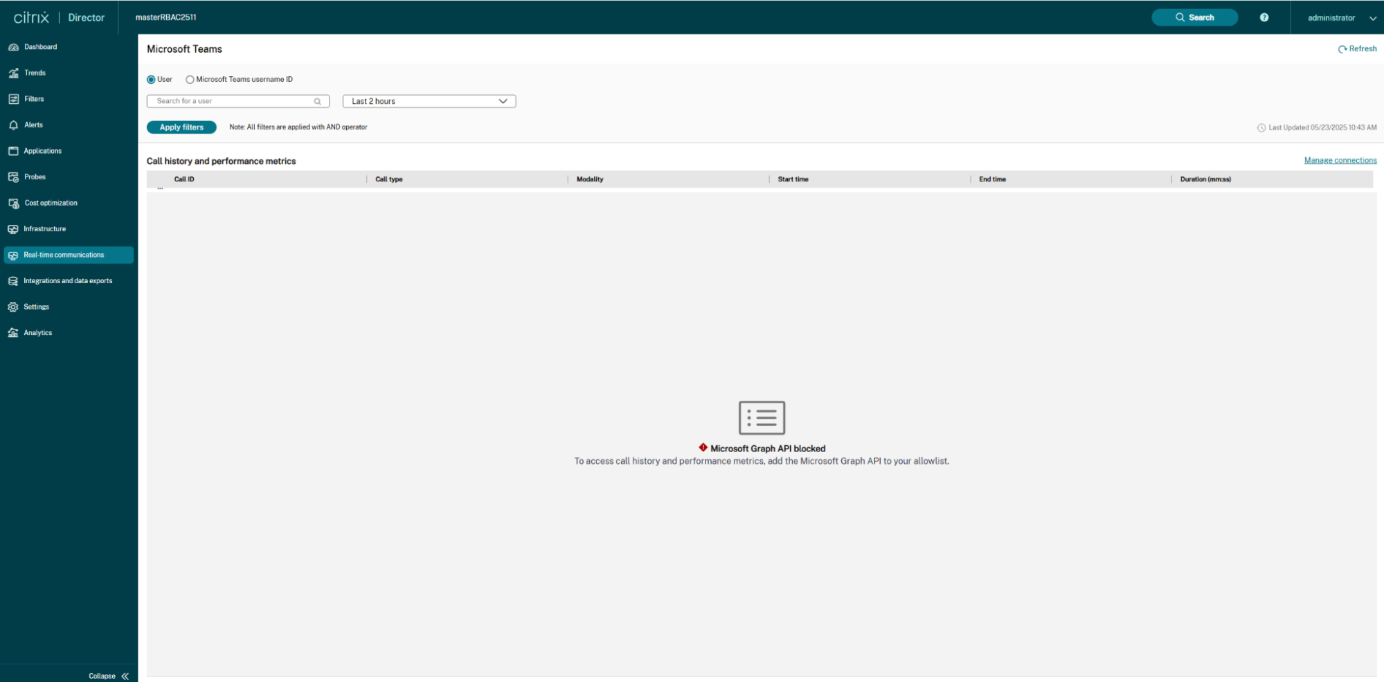 Microsoft API blocked