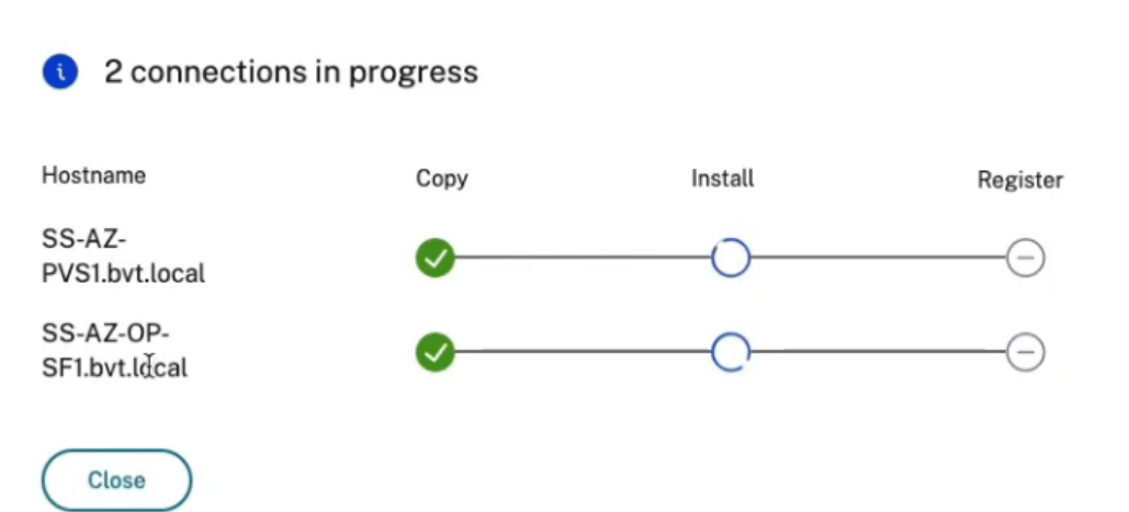 connection progress