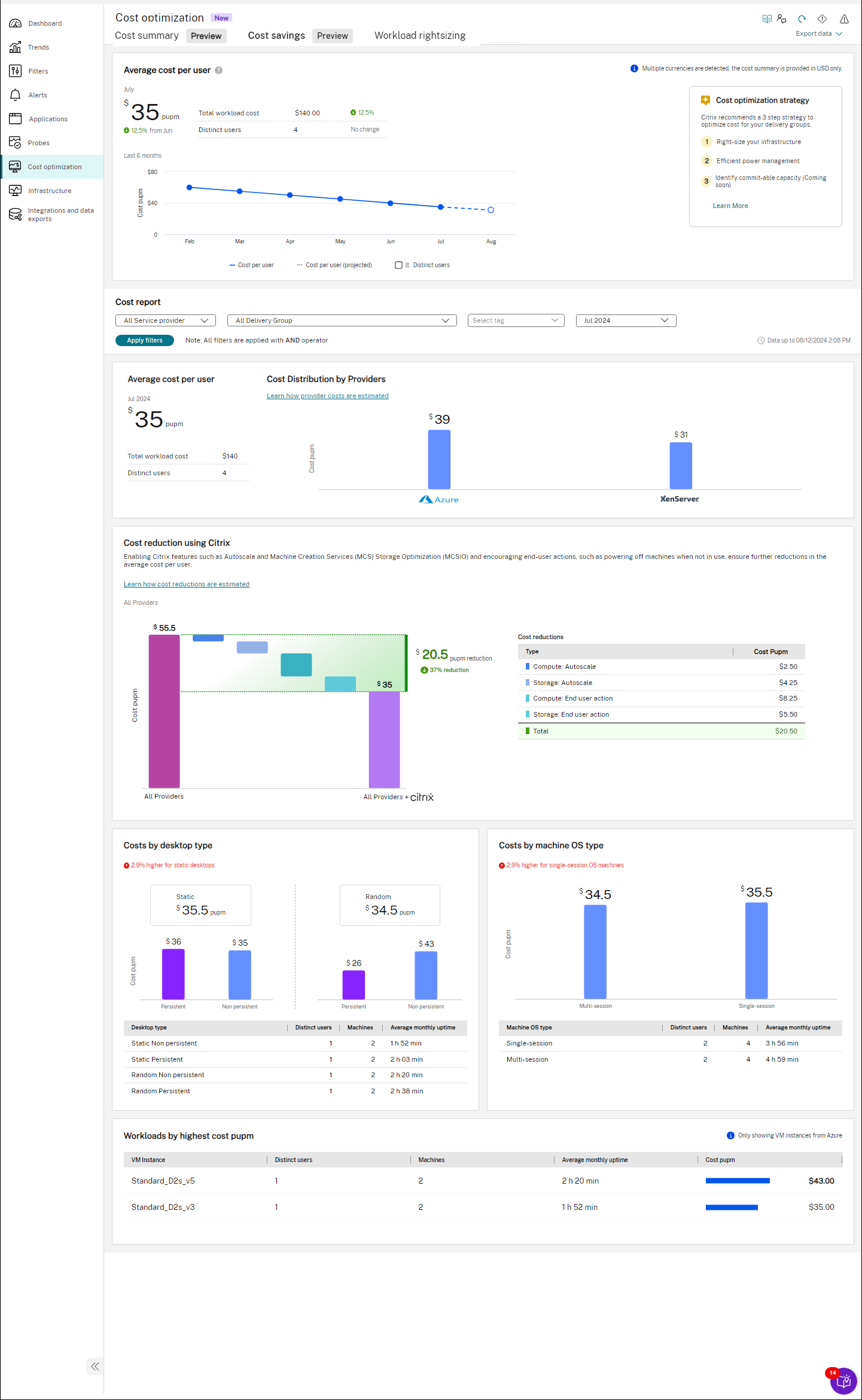 Cost summary