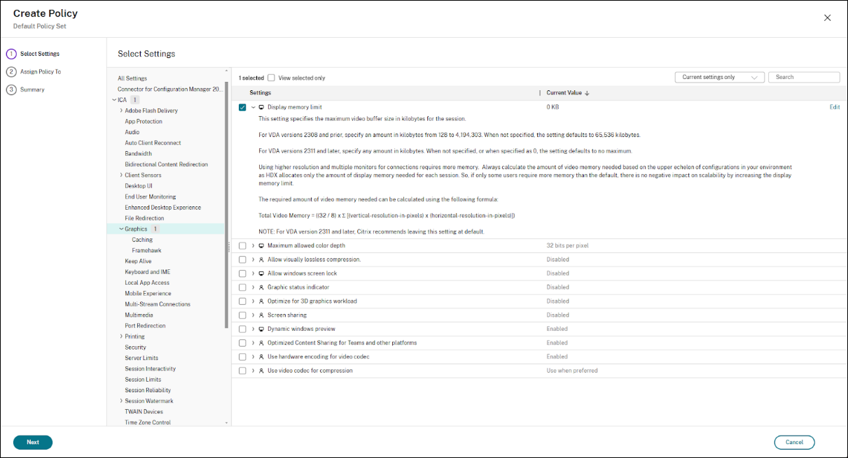 display-memorey-limit
