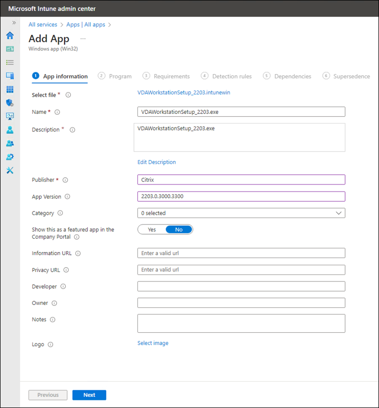 Ajouter une application Intune