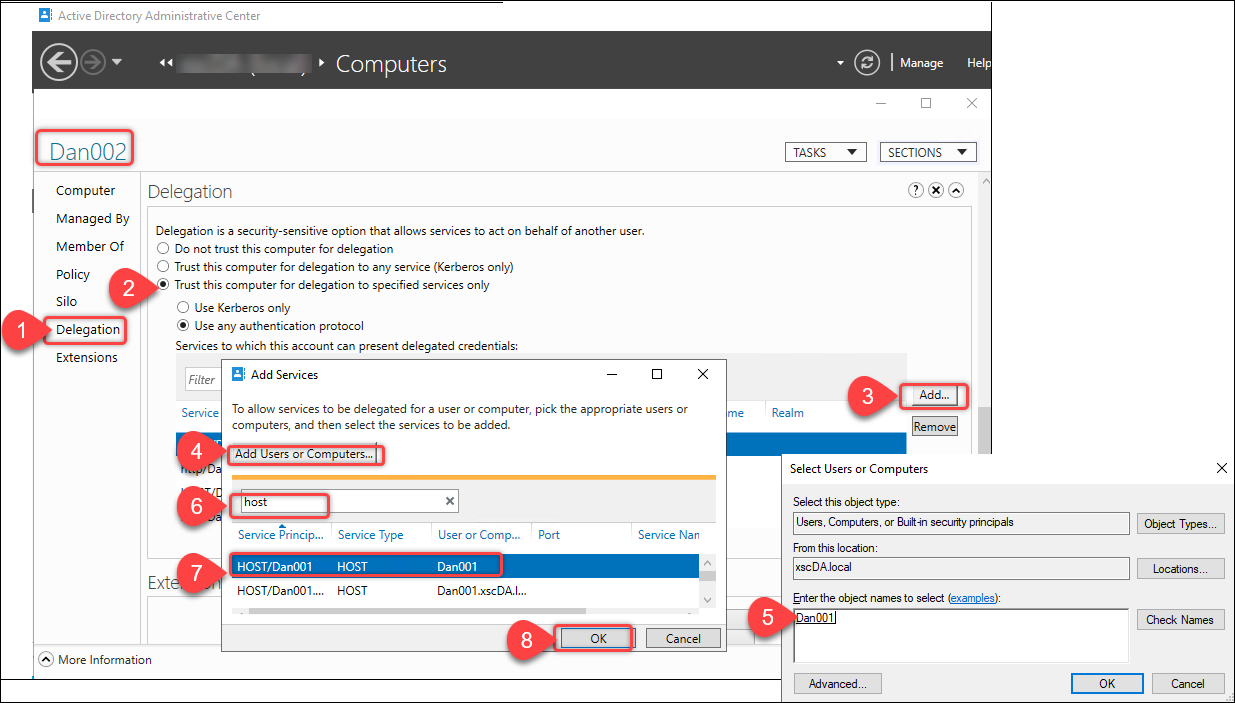 introducir la configuración de delegación