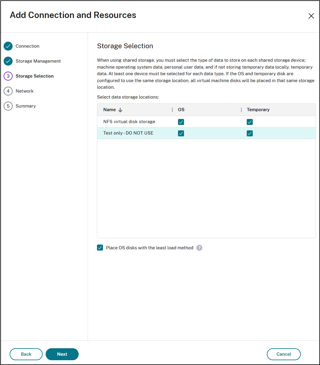 Optimize storage load balancing with least load method option image