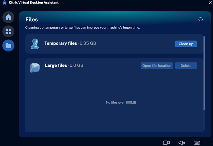 Citrix Assistant app Files page