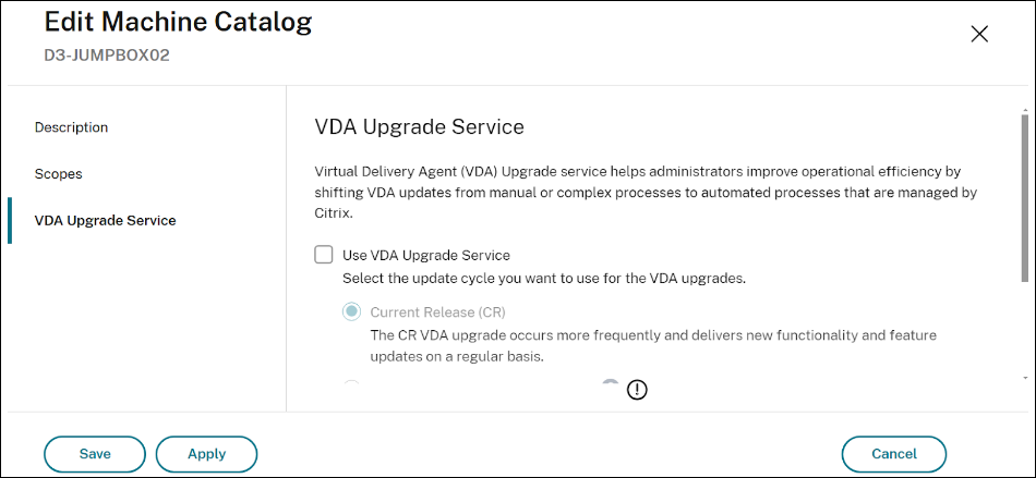 VDA Upgrade Service