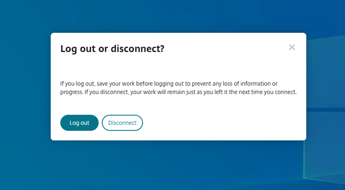 logout or disconnect