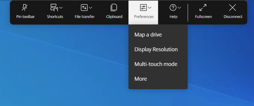 toolbar preference