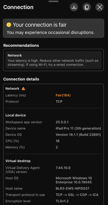 Connection Strength Indicator