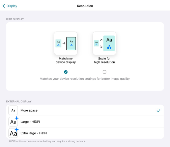 Graphic Settings Auto External Sync