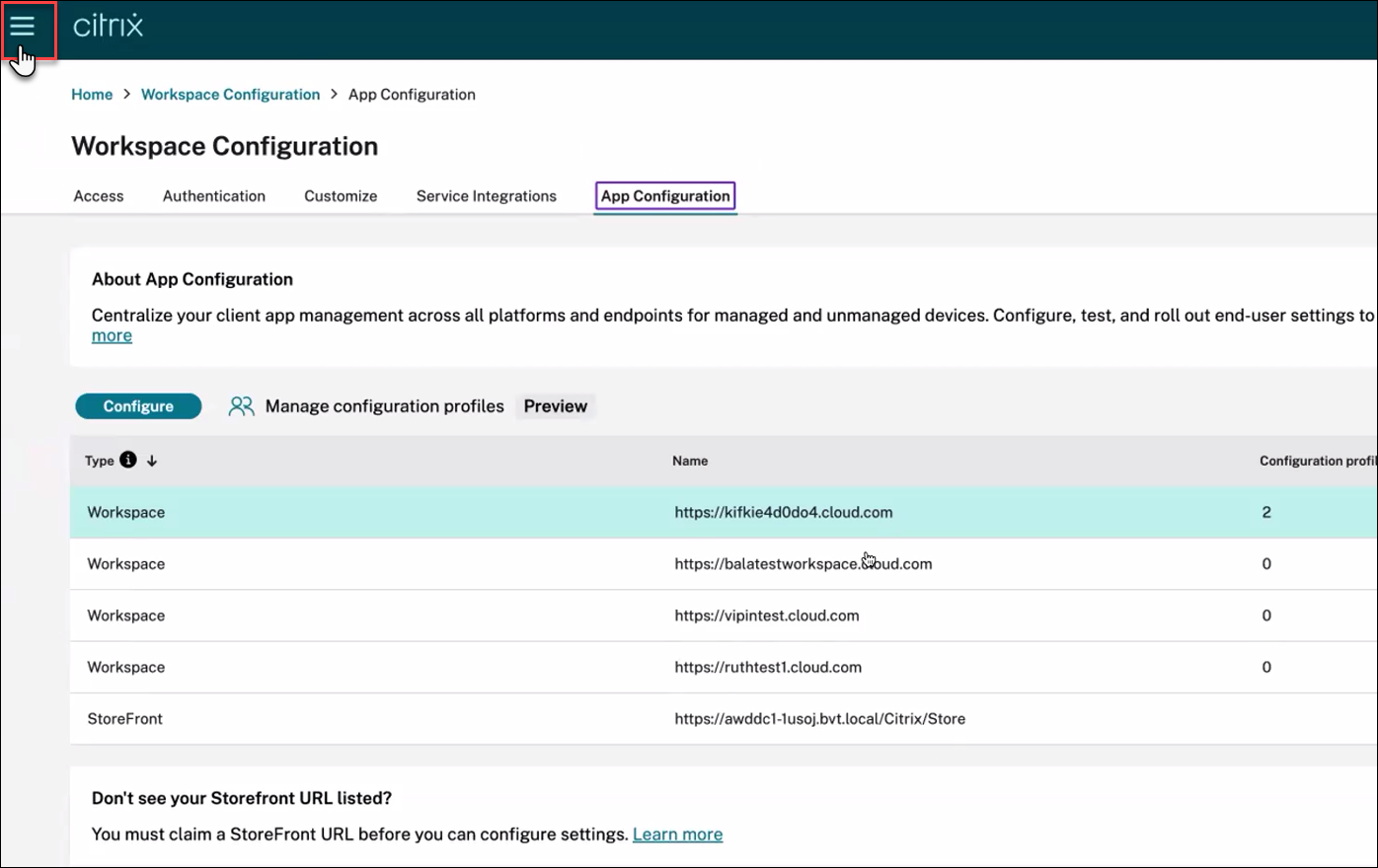 À propos de la page de configuration des applications