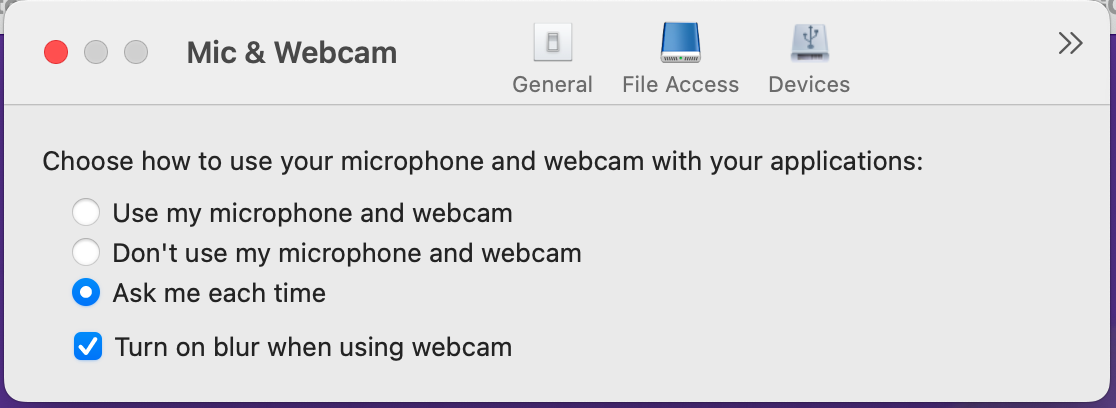 Webcam-Unschärfe