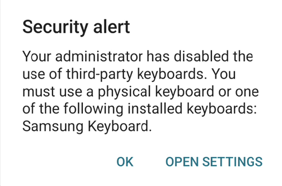 Android keylogging security alert