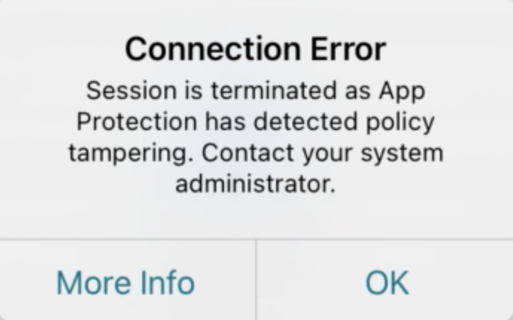 iOSのセキュリティ態勢チェックエラー