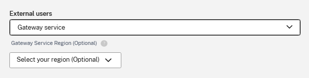 Screenshot of Configure connectivity window with gateway service selected