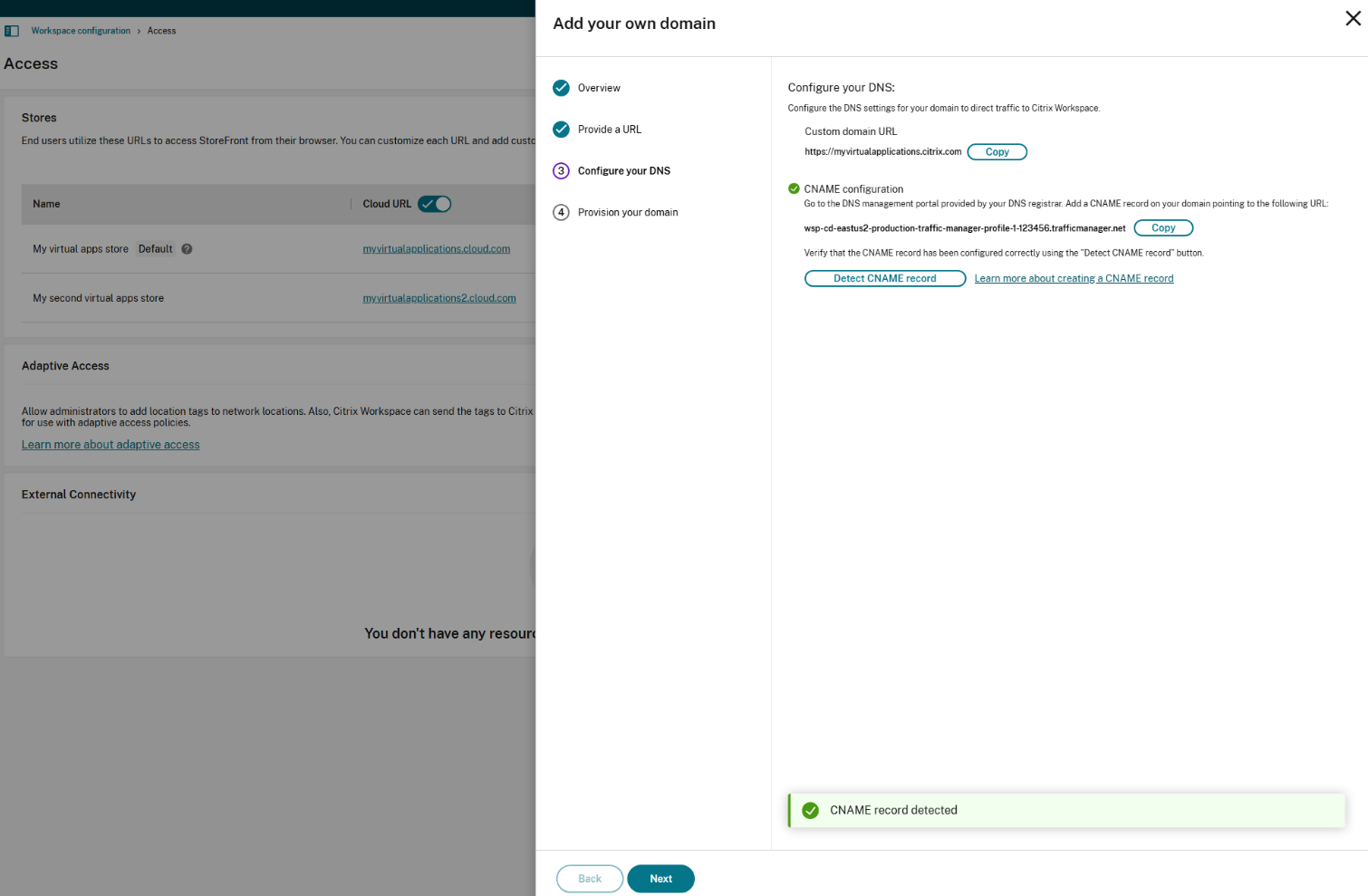 CNAME configuration