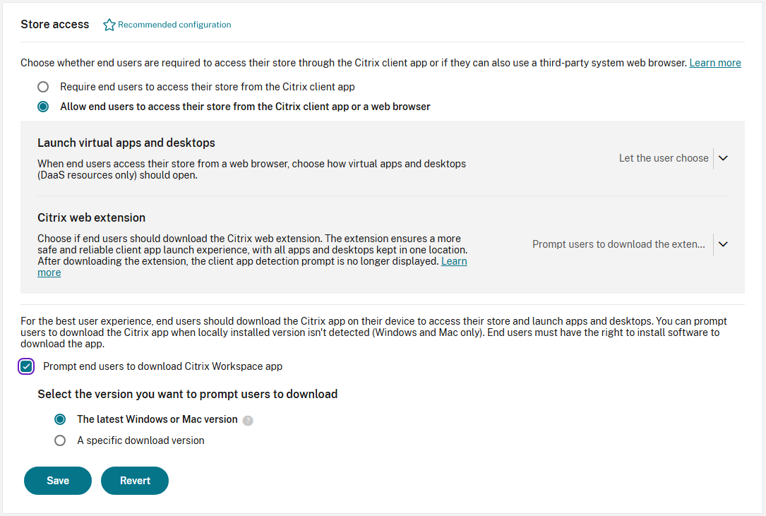 Screenshot of Store Access settings
