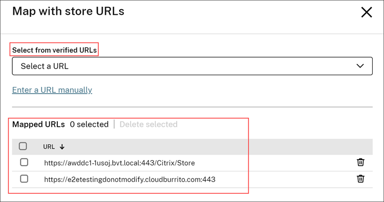Select the verified URLs