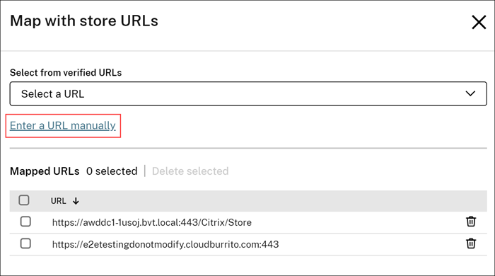 Enter a URL manually
