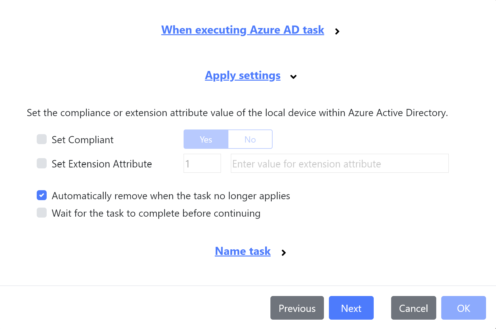 The Azure AD Settings