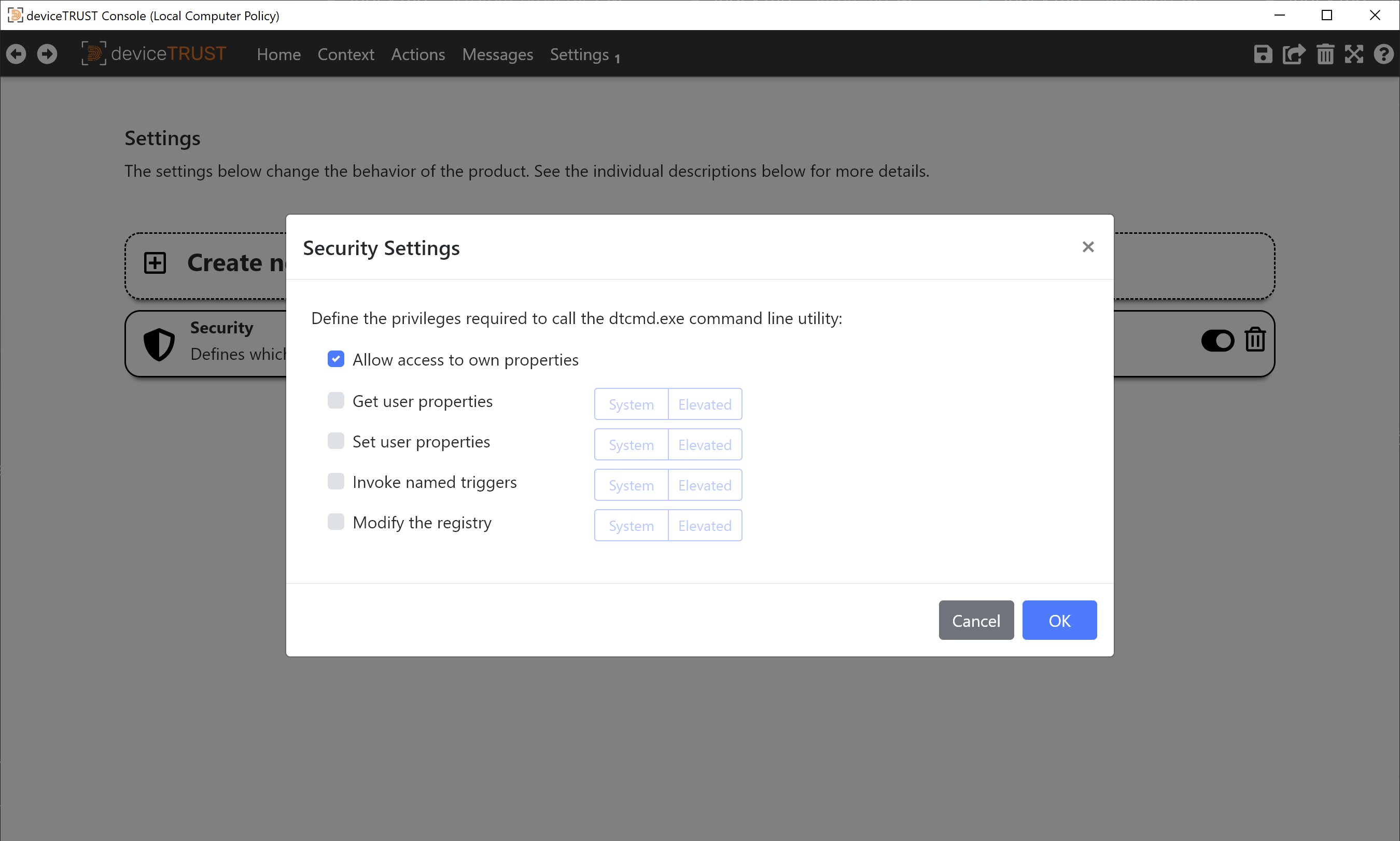 The Security Settings