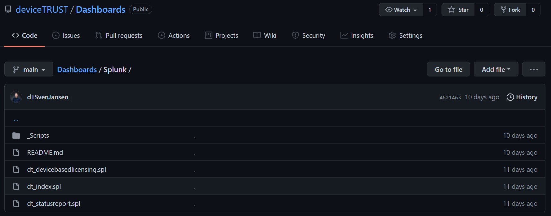 The Splunk apps within the deviceTRUST GitHub repository