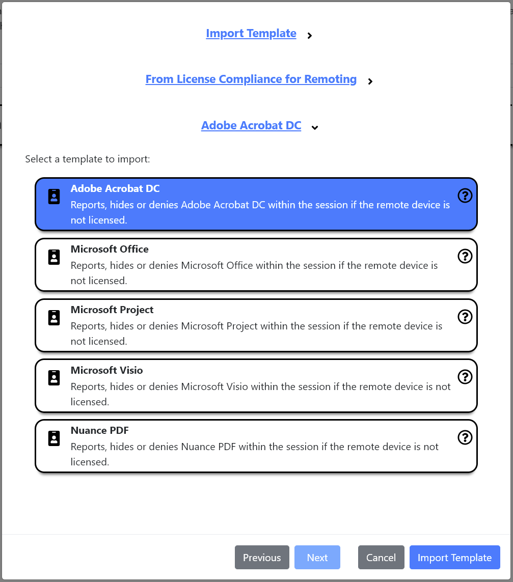 The Acrobat DC template