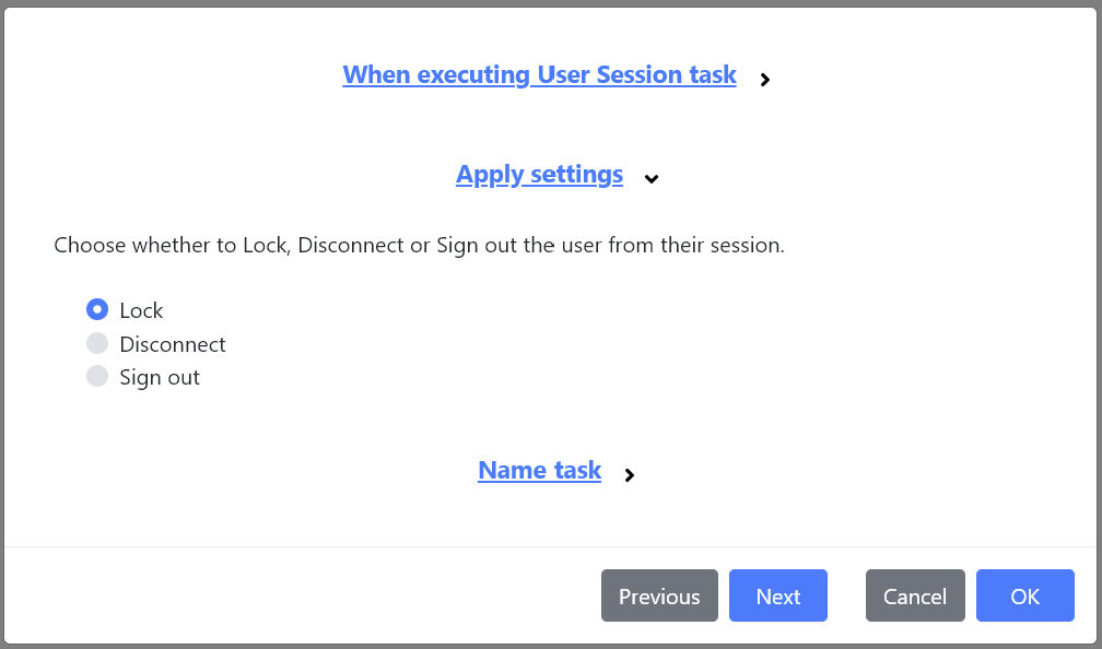 The User Session task