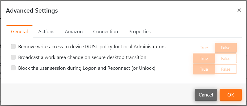 Advanced Settings - General