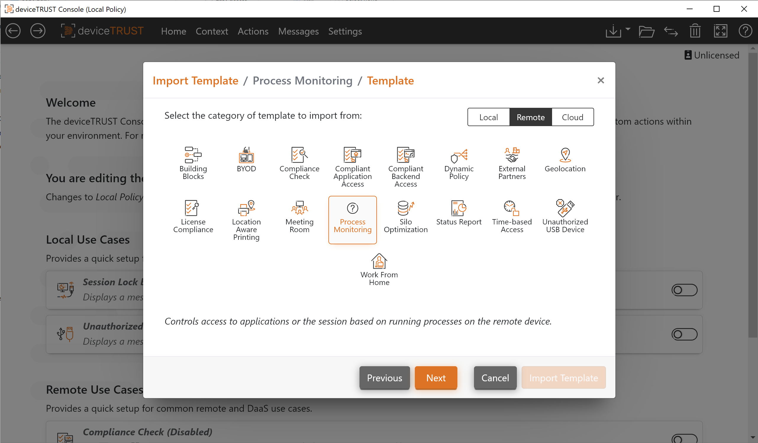 Process Monitoring Templates