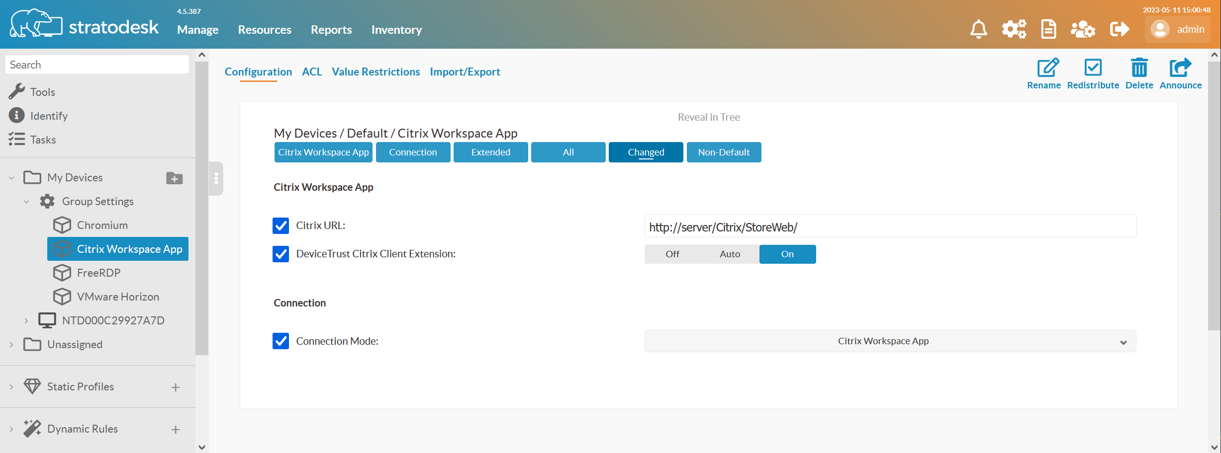 Enabling the deviceTRUST Client Extension for Citrix
