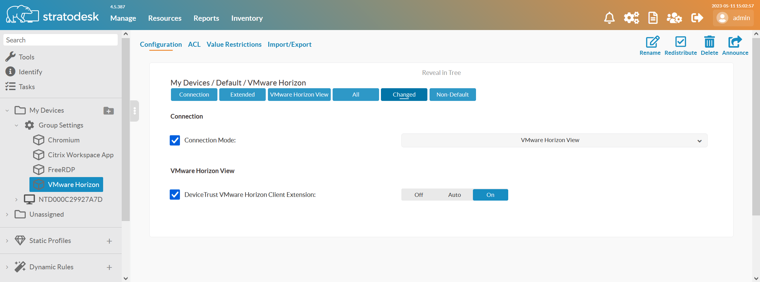Enabling the deviceTRUST Client Extension for VMware Horizon View