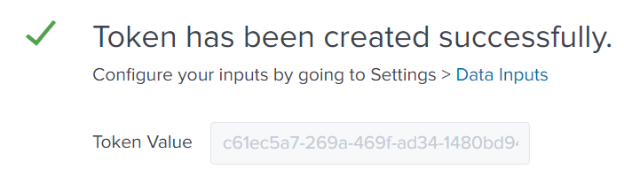Succesfully created token