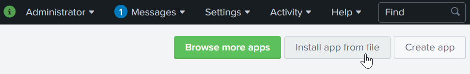 Clicking Install app from file