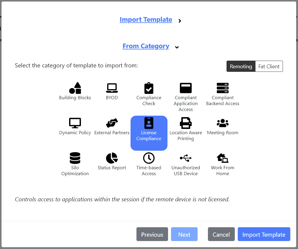 The License Compliance template category