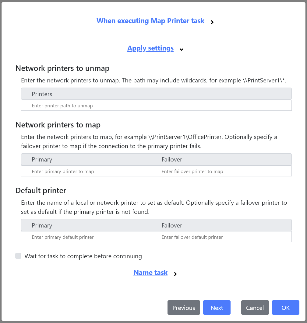 The Map Printer task.