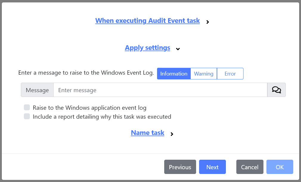 The Audit Event task.