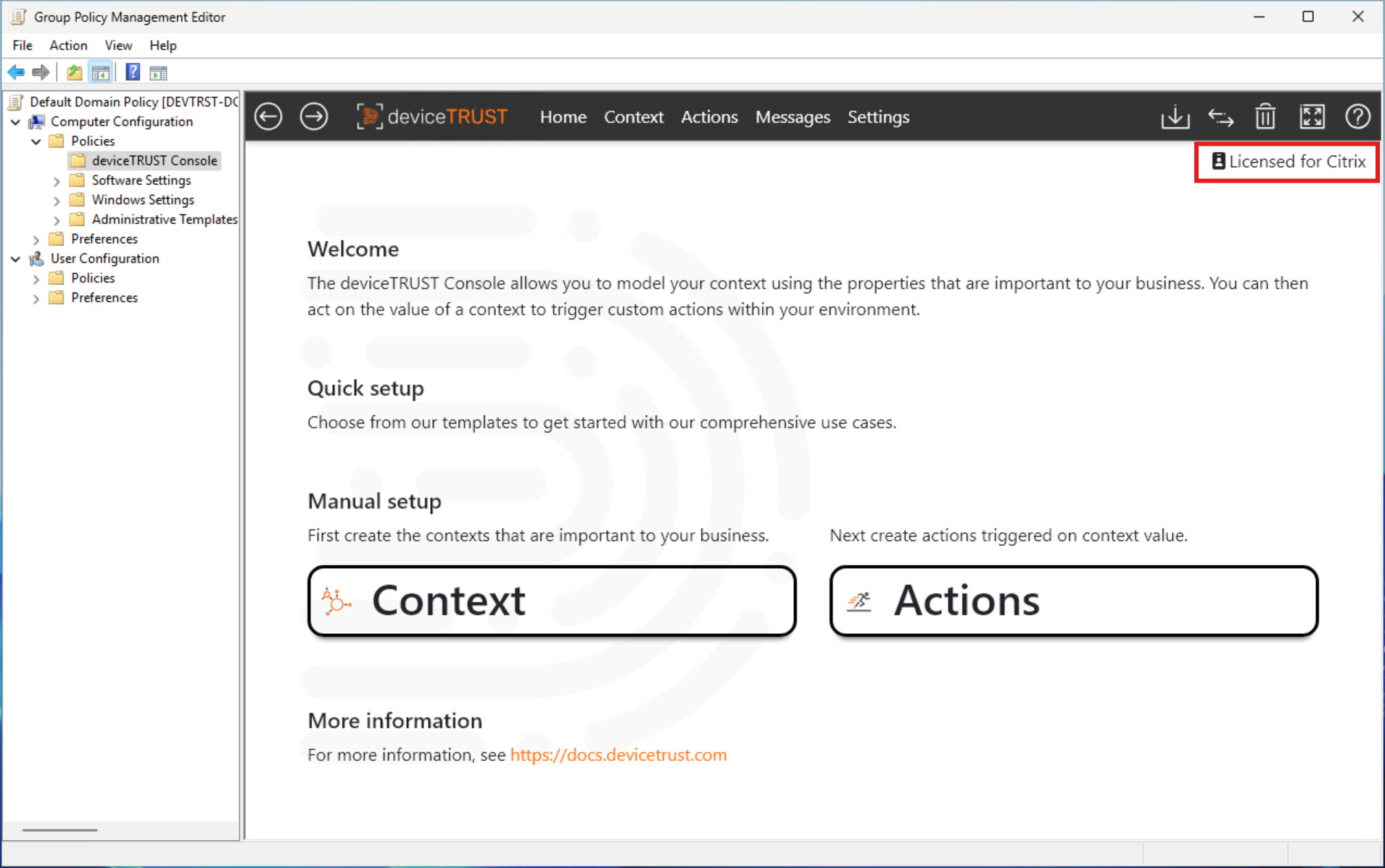 Unlicensed deviceTRUST